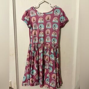 Dot Dot Smile Multicolor Kids Dress with Whimsical Print